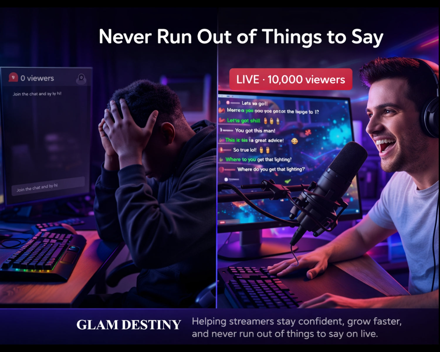 The Streamer Code - Streaming Tips and Scripts 
for Live Streamers on TikTok YouTube Twitch 
and Kick by Glam Destiny